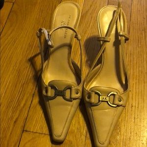 Tan sling backs